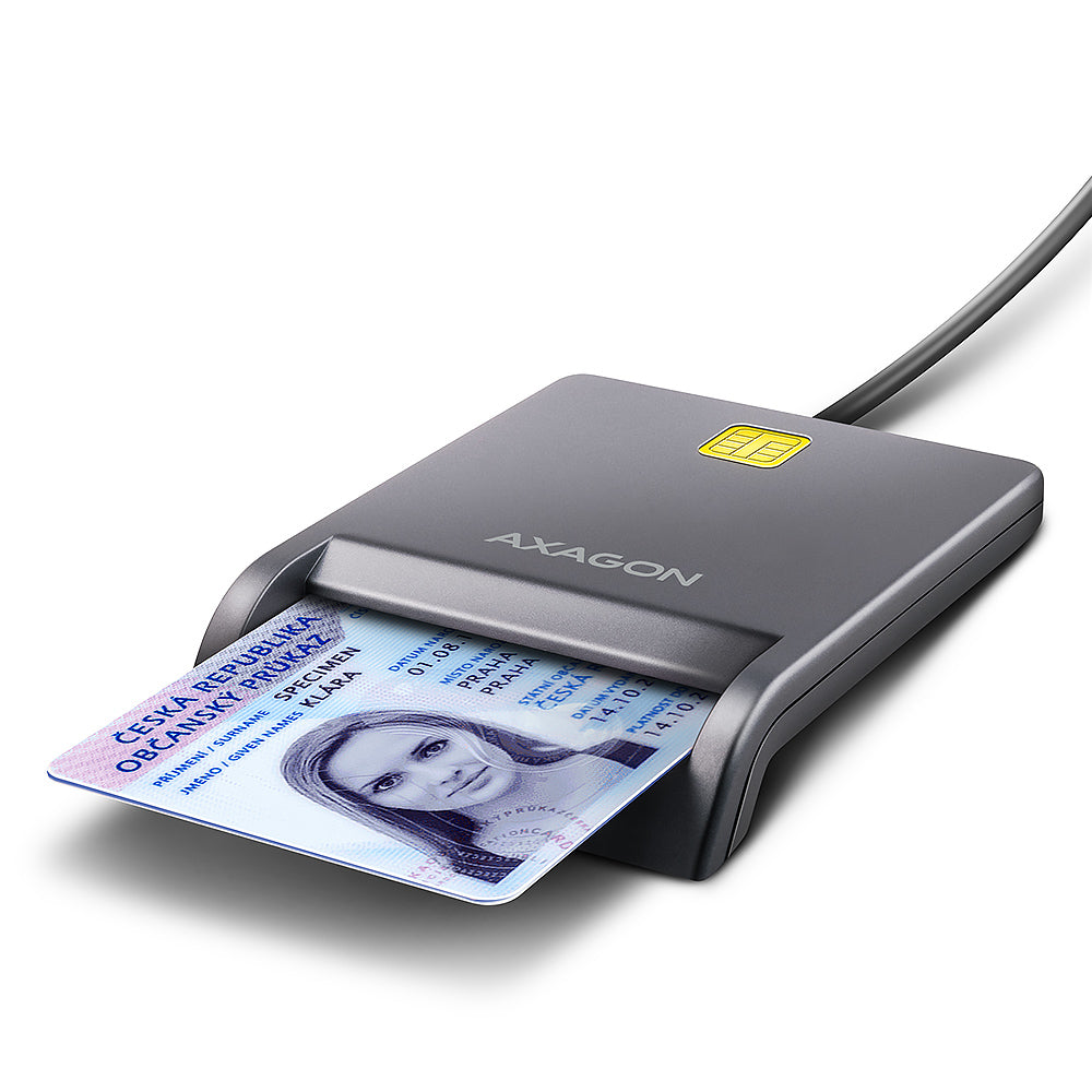Axagon CRE-SM3T USB Smart card Flat lecteur de cartes à puce Intérieure USB 2.0 Noir