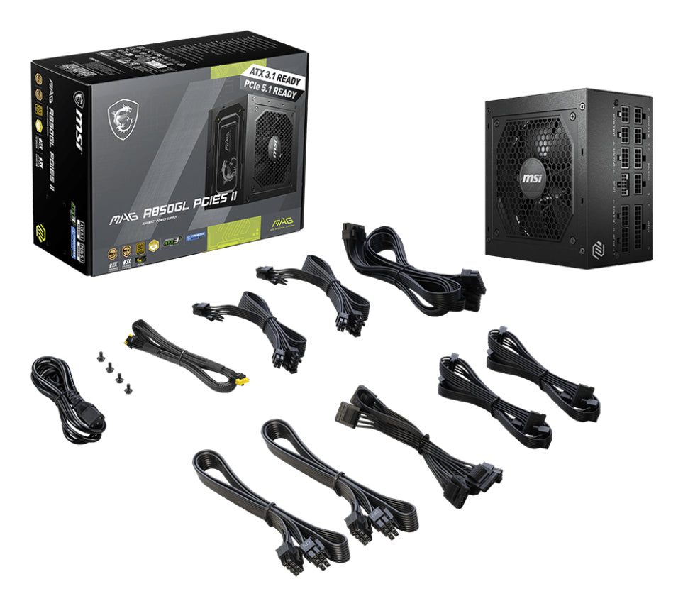 MSI MAG A850GL PCIE5 II unité d'alimentation d'énergie 850 W 20+4 pin ATX ATX Noir