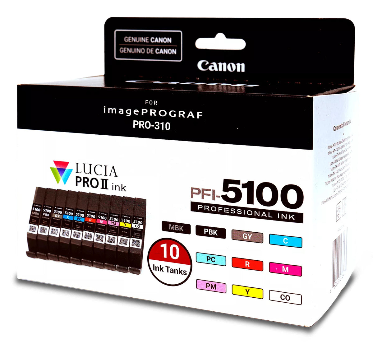 Ink/PFI-5100 MBK/PBK/C/M/Y/PC/PM/R/GY/ - vue 3