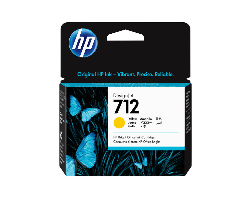 HP Cartouche d'encre DesignJet 712, jaune, 29 ml