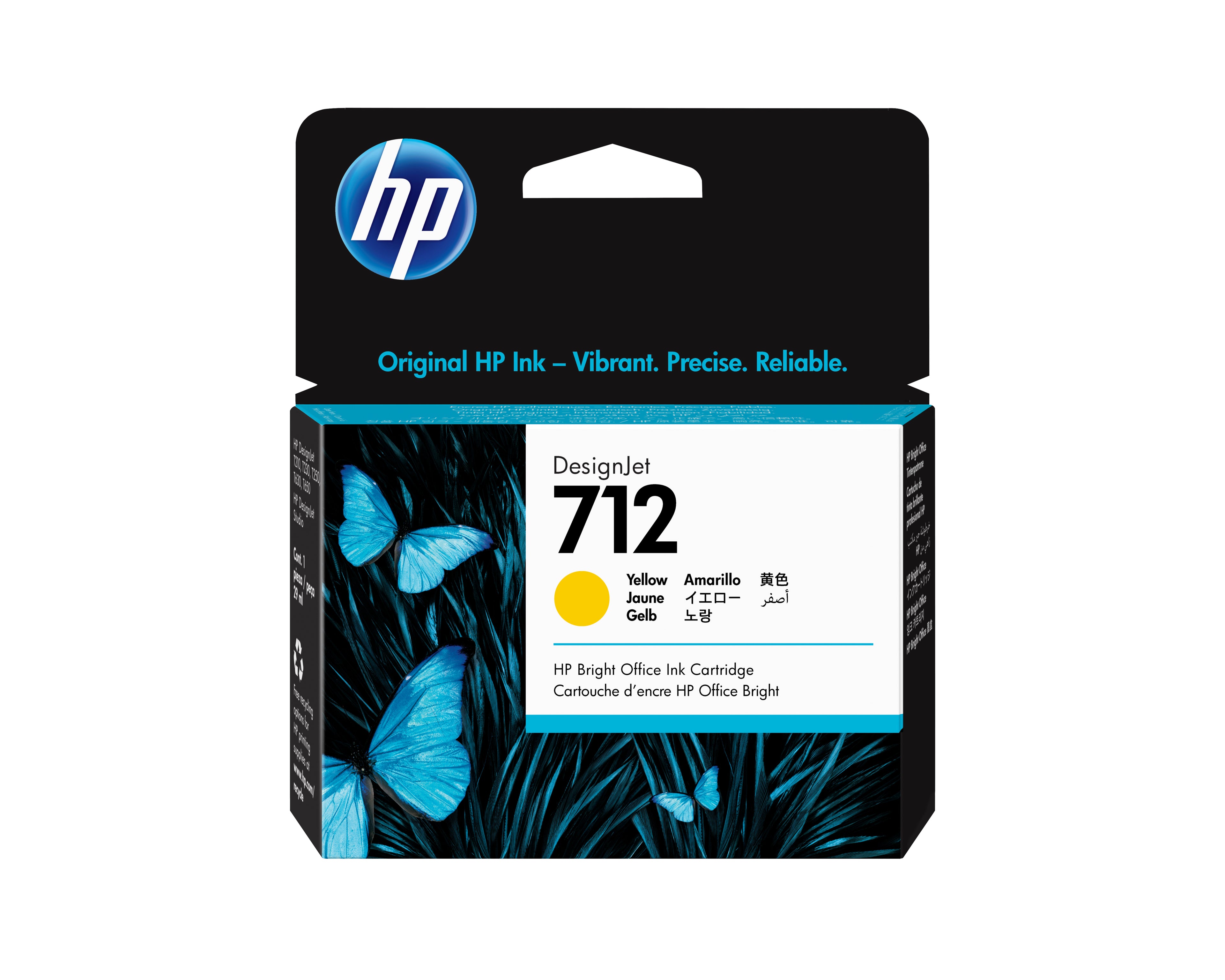 HP Cartouche d'encre DesignJet 712, jaune, 29 ml