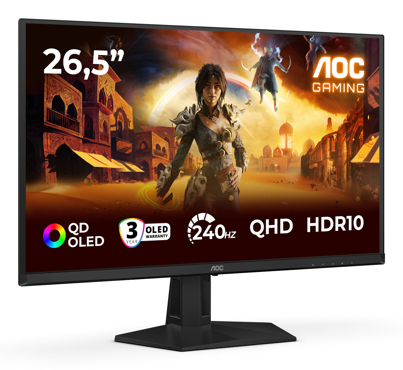 AOC G4 Q27G41ZDF écran plat de PC 67,3 cm (26.5") 2560 x 1440 pixels Quad HD QD-OLED Noir, Rouge