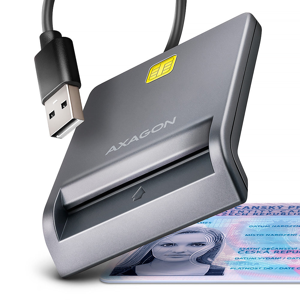 Axagon CRE-SM3T USB Smart card Flat lecteur de cartes à puce Intérieure USB 2.0 Noir - vue 2
