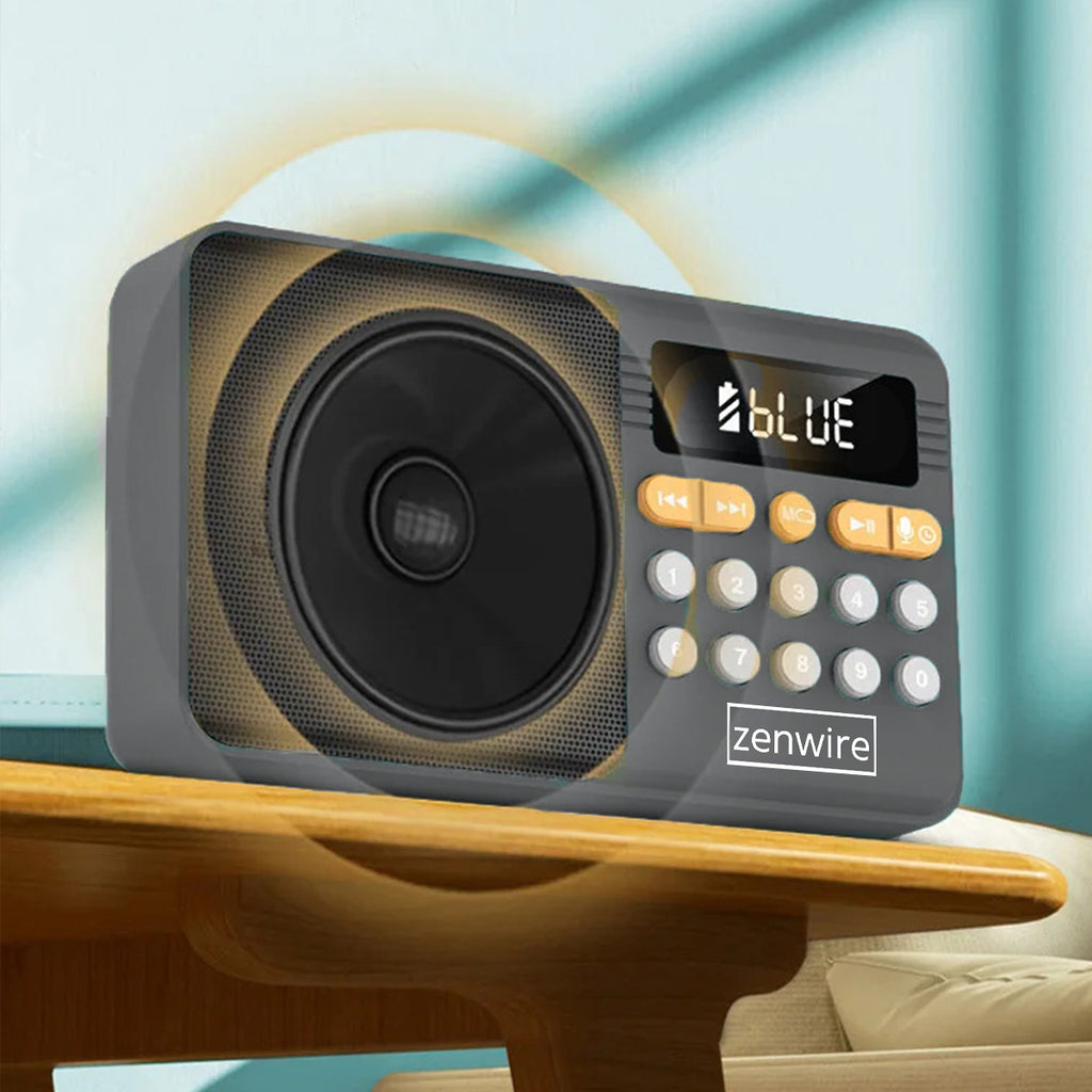 Mini radio FM Bluetooth portable à piles, haut-parleur sans fil pour la cuisine Zenwire YSF-005BT