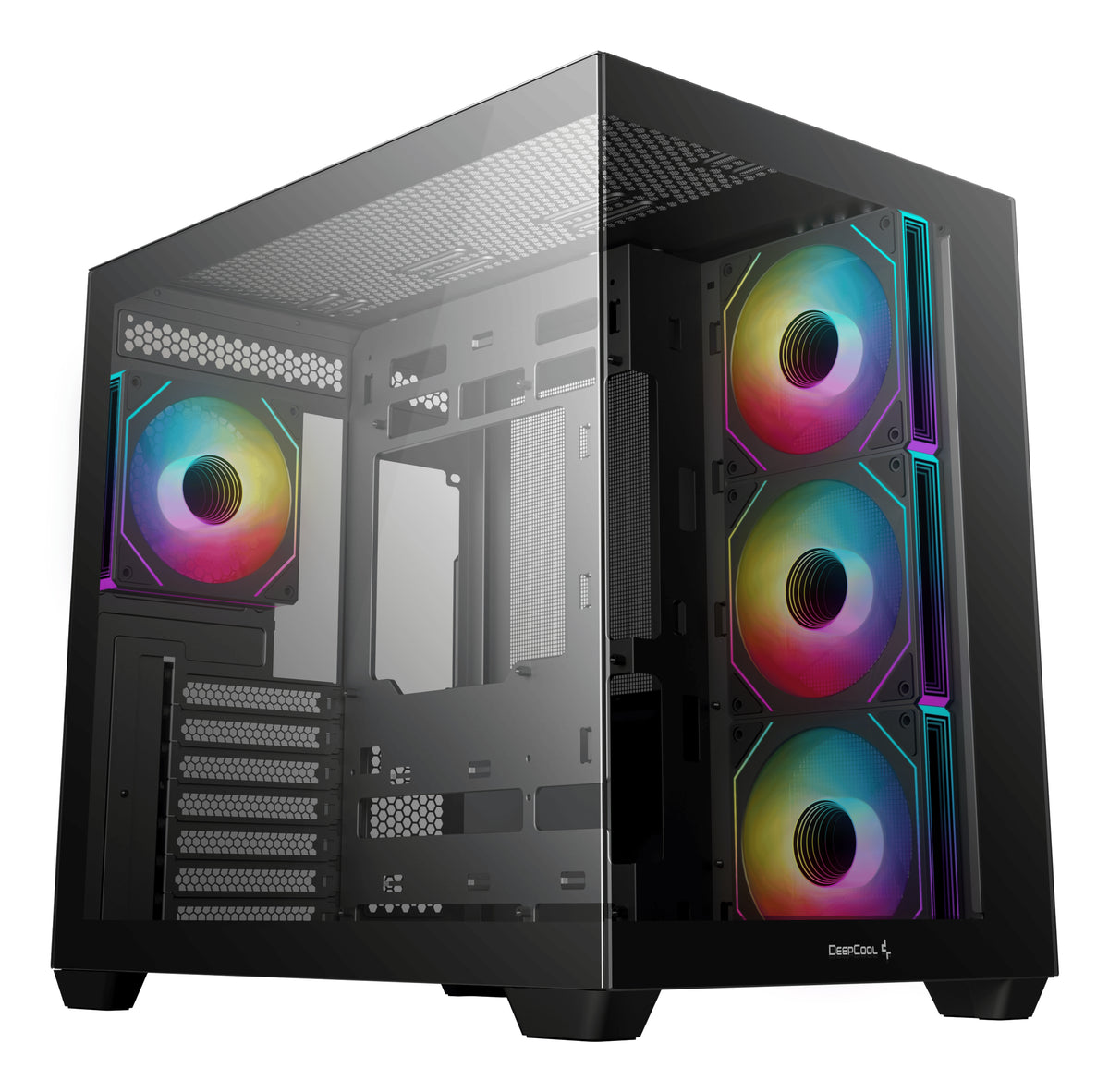 [AI generated title] Deepcool Cg530 Gaming Kabinet Med Rgb Belysning