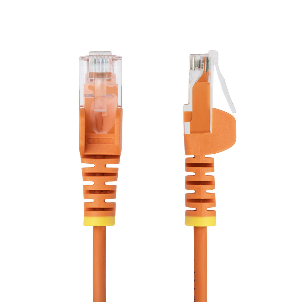 StarTech.com Câble Ethernet CAT6 Orange Fin de 50cm, Sans Accroc, 100W PoE, UTP, LSZH, Fil de Cuivre Pur 28AWG, Cordon Patch Réseau RJ45 avec Serre-Câble, Contrôlé Fluke