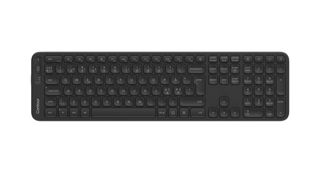 Contour Design Balance Clavier de Bureau Sans Fil RF et Bluetooth QWERTY Nordique Noir