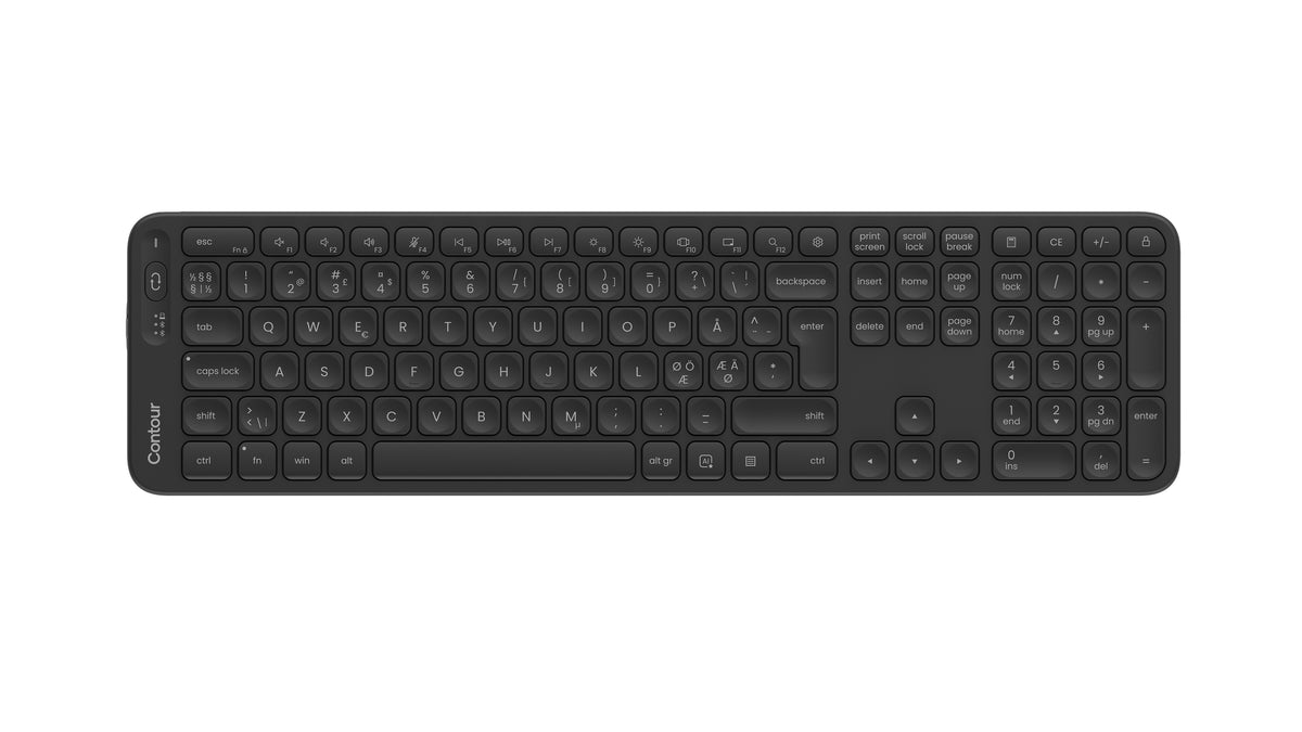 Contour Design Balance Clavier de Bureau Sans Fil RF et Bluetooth QWERTY Nordique Noir