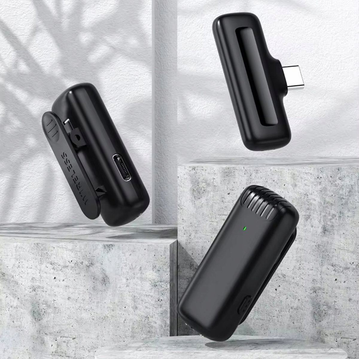 Microphone-cravate sans fil USB-C Bluetooth à effet de surface pour téléphone Zenwire TrueTone J13