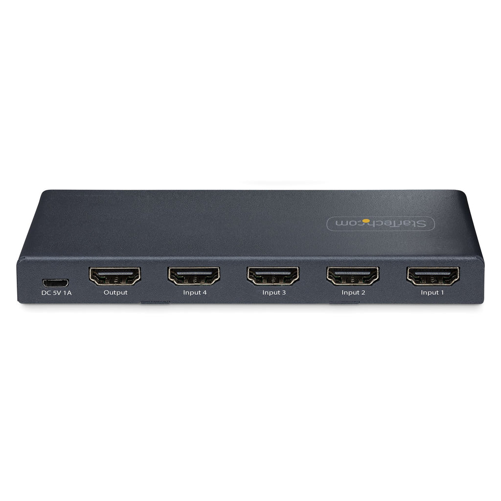 StarTech.com Switch HDMI 8K 4 ports, HDMI 2.1 4K 120Hz HDR10+, 8K 60Hz UHD, 4 Entrées 1 Sortie, Commutation Auto/Manuell