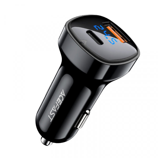 Acefast Car Charger B4, 66W, 3A, 1 x USB-A - 1 x USB-C, Black