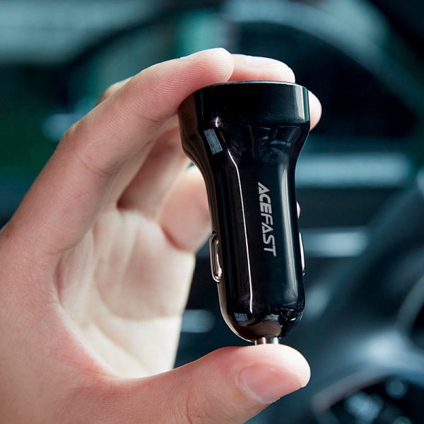 Acefast Car Charger B4, 66W, 3A, 1 x USB-A - 1 x USB-C, Black
