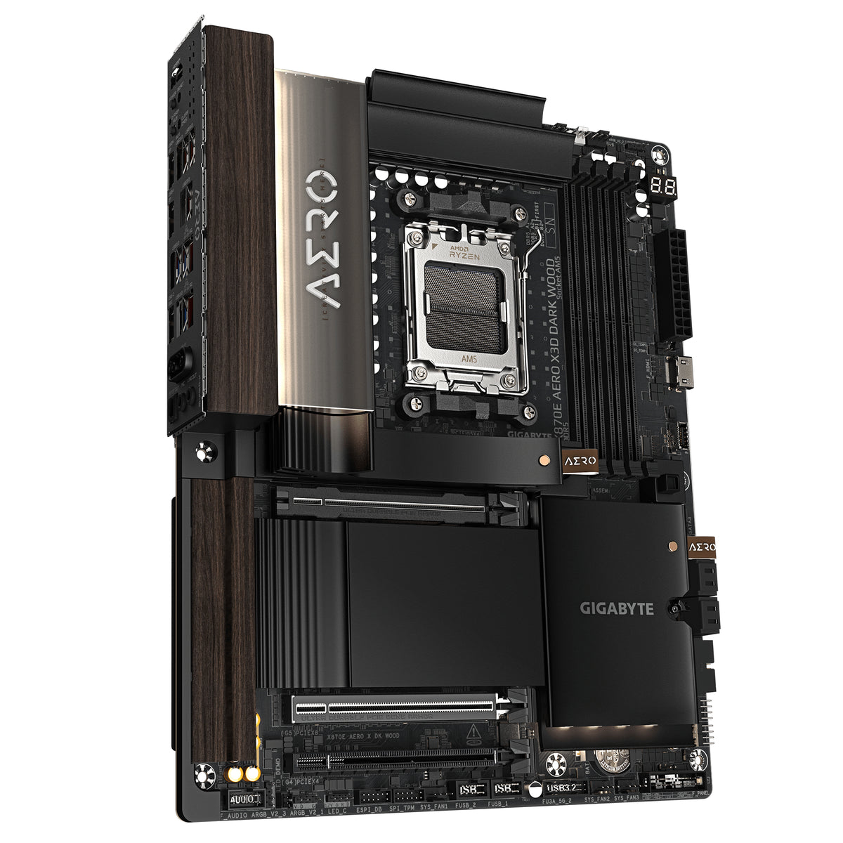 GIGABYTE X870E AERO X3D DARK WOOD Carte Mère - vue 3