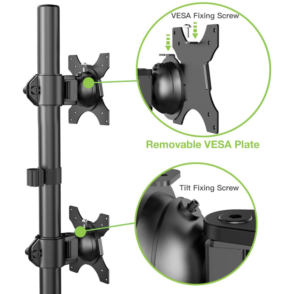 Techly ICA-LCD 2520V support d'écran plat pour bureau 68,6 cm (27") Noir