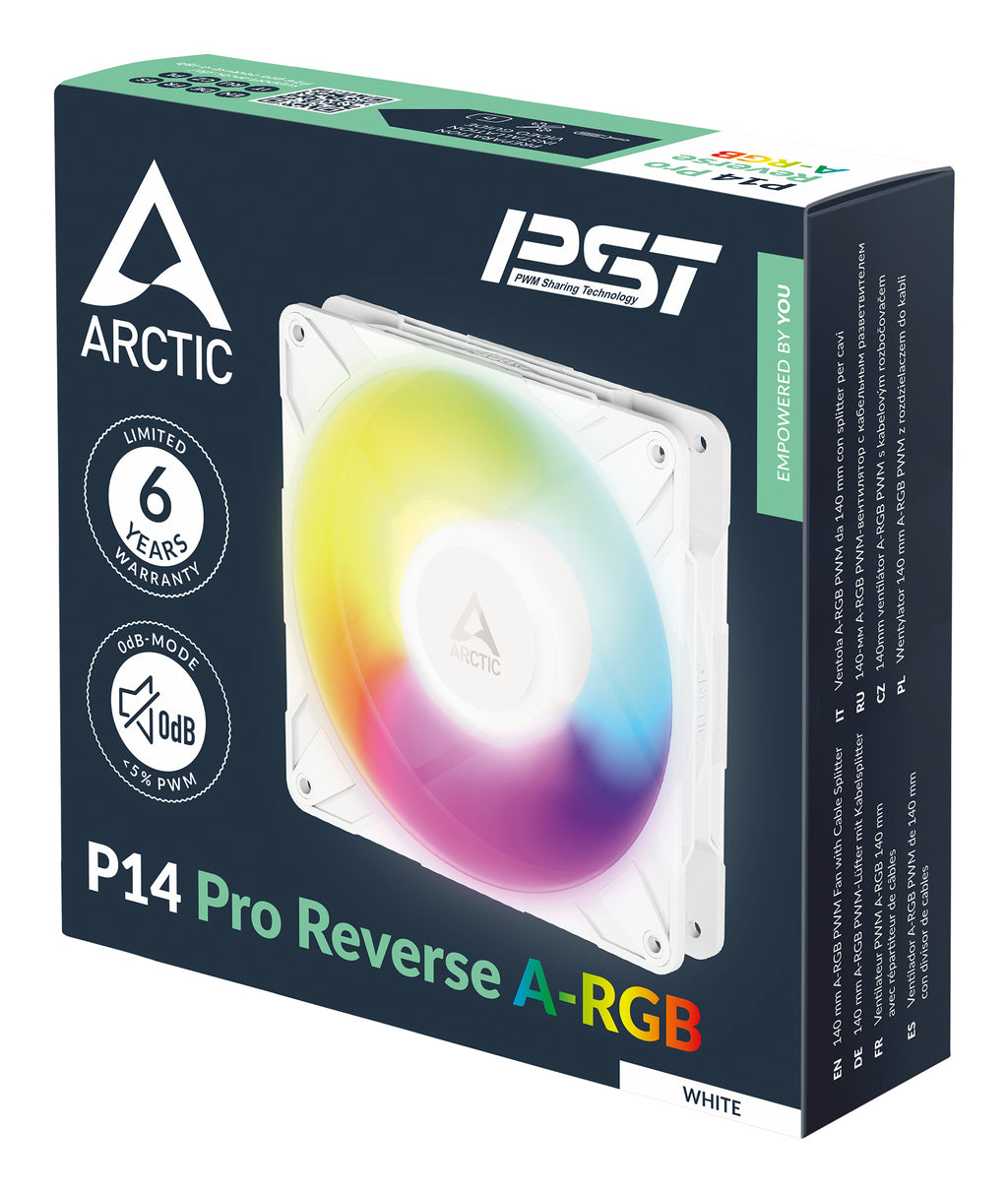 ARCTIC Freezer P14 Pro Reverse A-RGB (White) Boitier PC Ventilateur 14 cm Blanc 1 pièce(s)