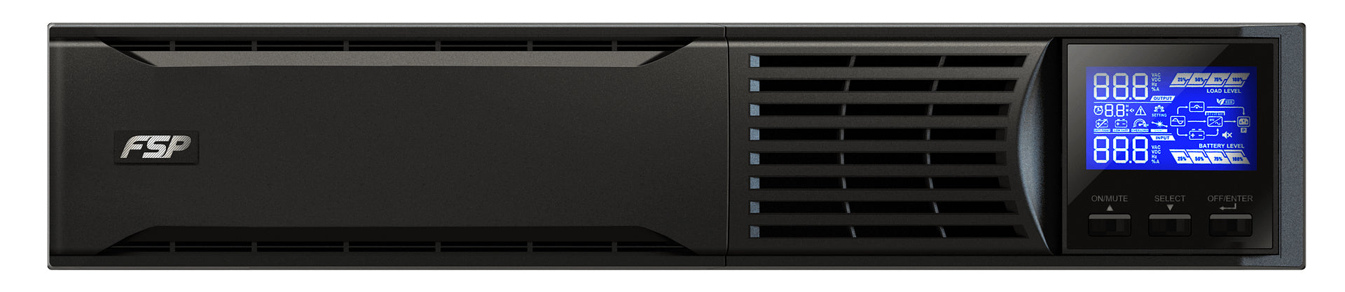 FSP Champ Rack 1K alimentation d'énergie non interruptible Double-conversion (en ligne) 1 kVA 900 W 3 sortie(s) CA