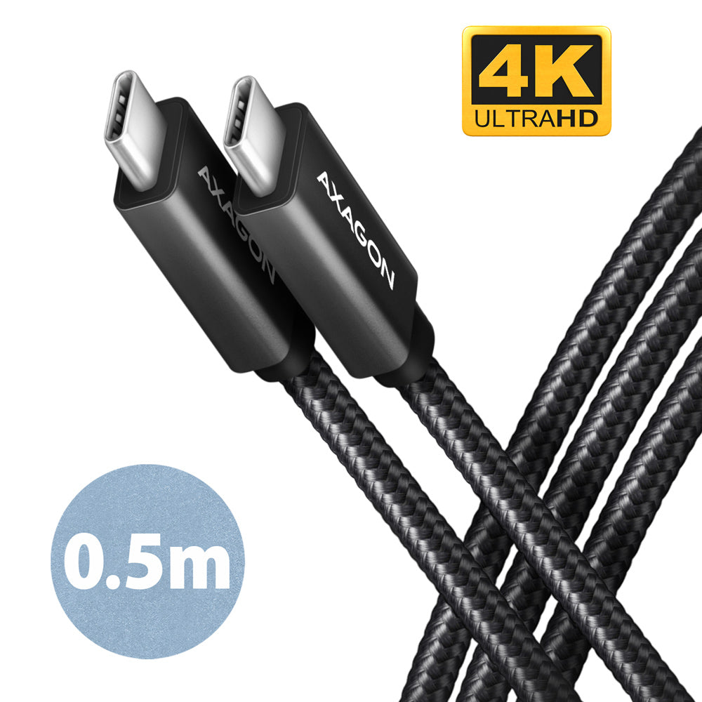 Axagon BUCM32-CM05AB câble USB USB 3.2 Gen 2x2 0,5 m USB C 20 Gbit/s 100 W Noir