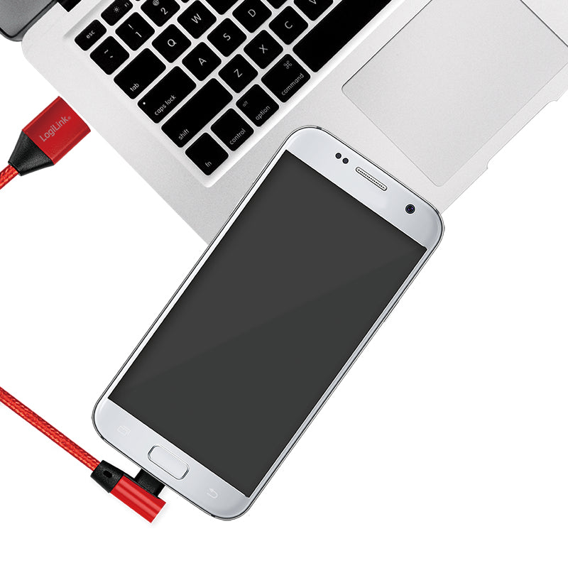 LogiLink CU0149 câble USB USB 2.0 0,3 m USB A Micro-USB B 0,48 Gbit/s Rouge - vue 4