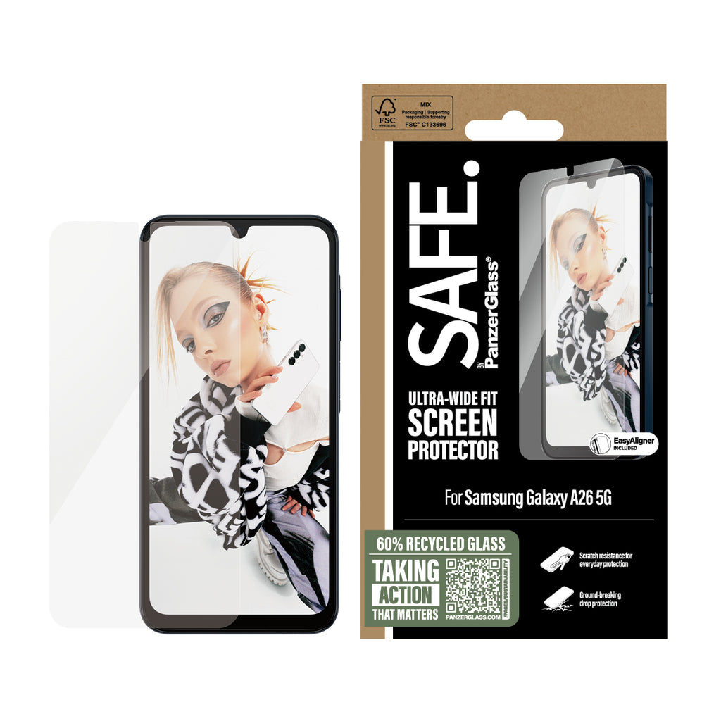 PanzerGlass PanzerGlass SAFE. by ® Screen Protector Samsung Galaxy A26 5G | Ultra-Wide Fit w. EasyAligner Protection d'écran transparent 1 pièce(s)