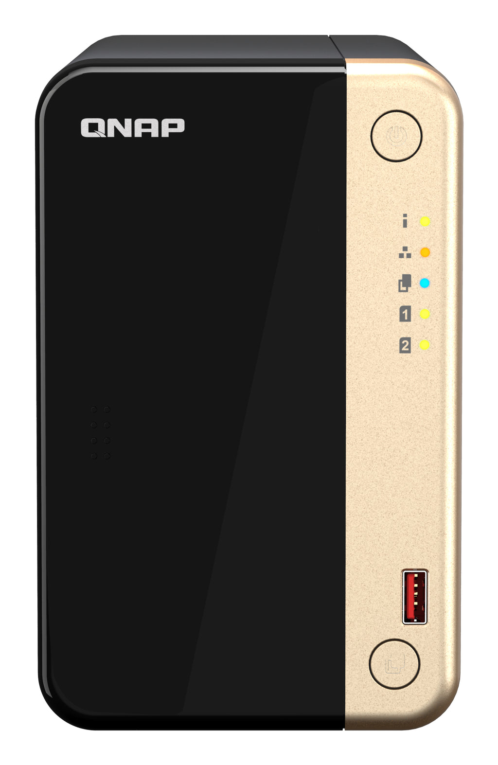 QNAP TS-264 NAS Tower Intel Celeron N5095 8 Go RAM 0 To QTS Noir et Or