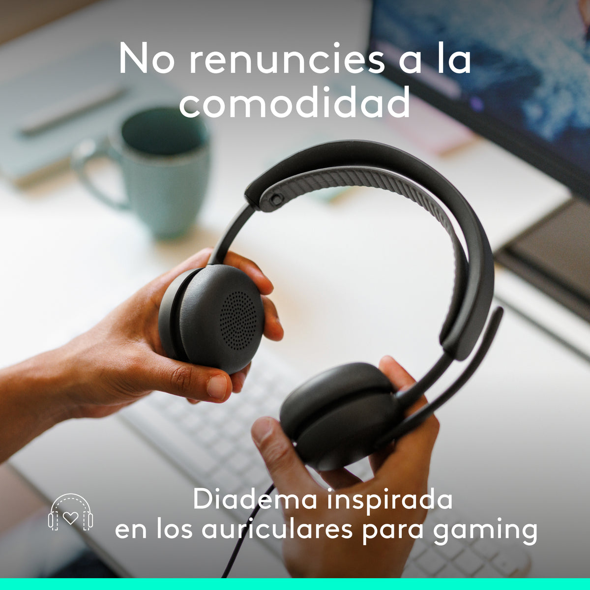 Logitech Zone Wired 2 Kablet Høretelefoner Grå