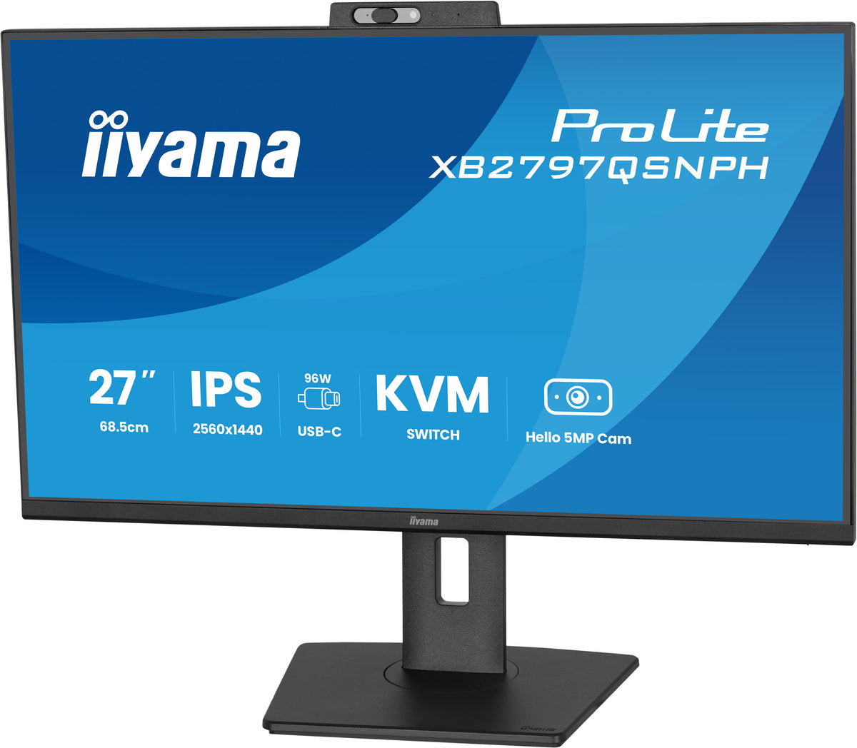 iiyama ProLite XB2797QSNPH-B1 27IN IPS LCD 4MS 2560X1440 350CD/M2 HDMI/DP/USB 2 écran plat de PC 68,6 cm (27") 2560 x 1440 pixels Quad HD Noir