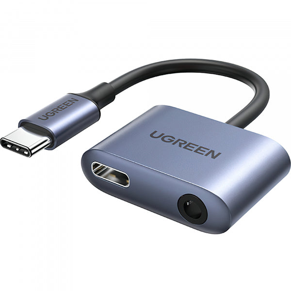 Ugreen USB-C to 3.5mm / USB-C Audio Adapter CM231, Grey