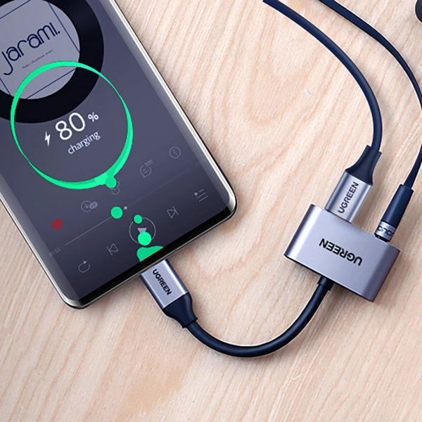 Ugreen USB-C to USB-C / 3.5mm Audio Adapter CM193, Grey