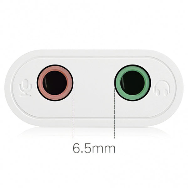 Ugreen External Sound Card US205, 2 X Jack 3.5mm, White