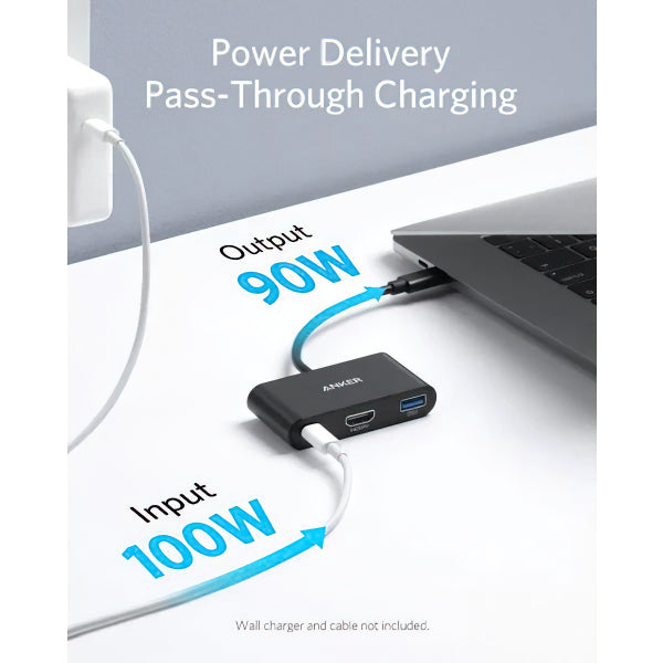 Anker USB-C to USB-C / HDMI / USB-A Video Adapter PowerExpand, Black A8339HA1