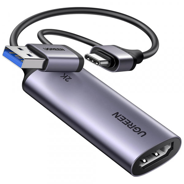 Ugreen USB-A / USB-C to HDMI Video Adapter CM629 (15389), Grey
