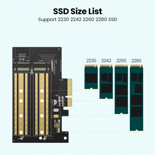 Ugreen Expansion SSD Adapter CM302 (70504), M.2 NVMe / SATA to PCIe 3.0 X4