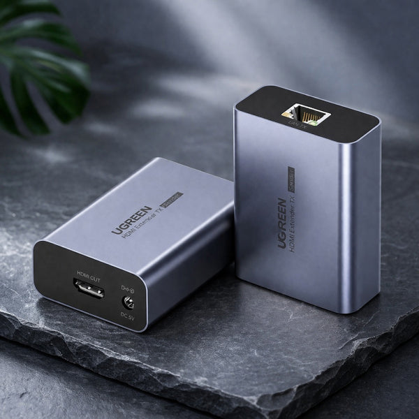 Ugreen Video Adapter CM455 (20519EU), HDMI - RJ45, 1080P, Grey