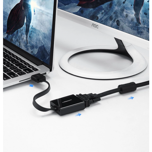 Ugreen Video Adapter MM103 (40248), HDMI - VGA, 1080P, Black