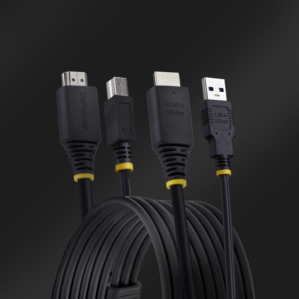 StarTech.com Câble KVM HDMI et USB 5Gbps, 1,8m, 4K 60Hz, HDMI 2.0 pour Commutateurs KVM
