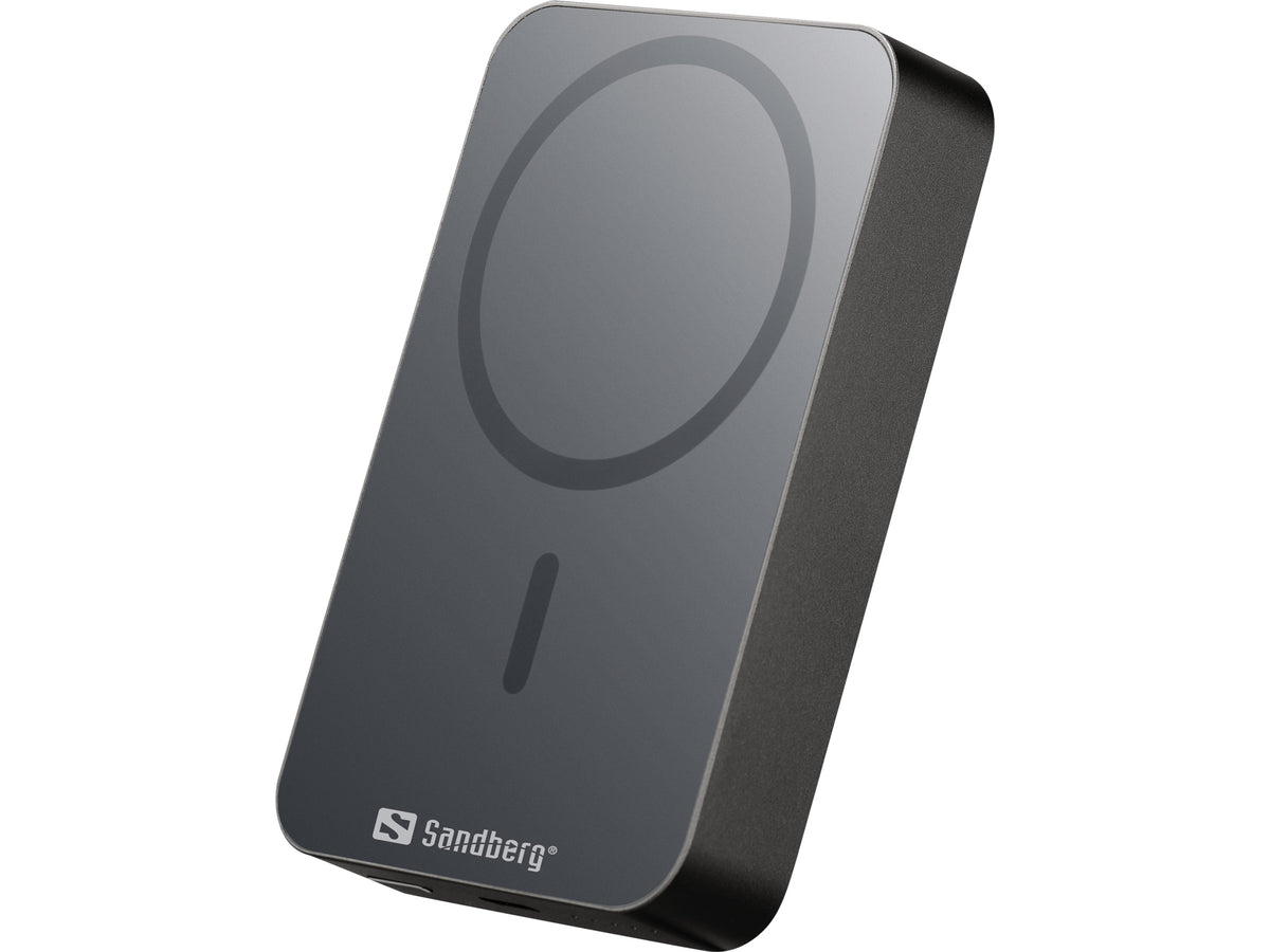 Sandberg Mag Wireless Powerbank 10000 ALU, Batterie Externe Magnétique et Sans Fil, 10000 mAh