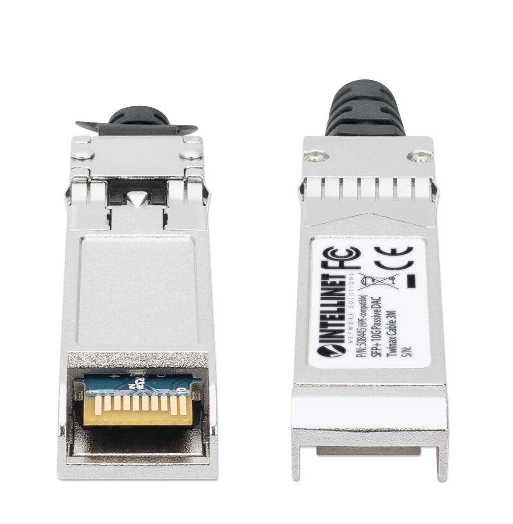 Intellinet 508445 Câble InfiniBand et Fibres Optiques SFP+ 3m, Noir et Argent