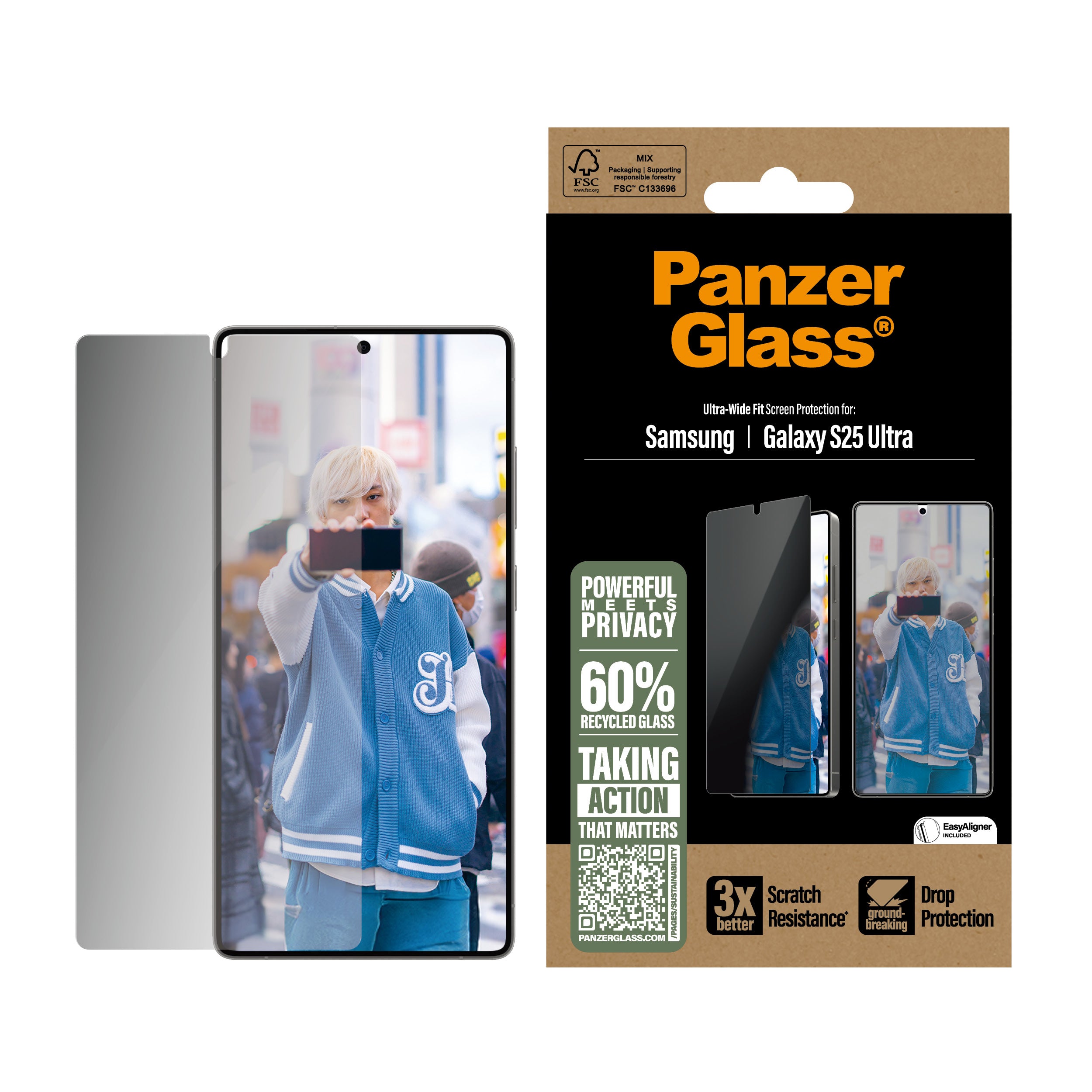 PanzerGlass PanzerGlass ® Privacy Screen Protector Samsung Galaxy S25 Ultra | Ultra-Wide Fit Protection d'écran transparent 1 pièce(s)
