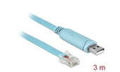 Delock Adapter USB 2.0 Typ-A Stecker > 1 x Seriell RS-232 RJ45 Stecker 3,0 m blau