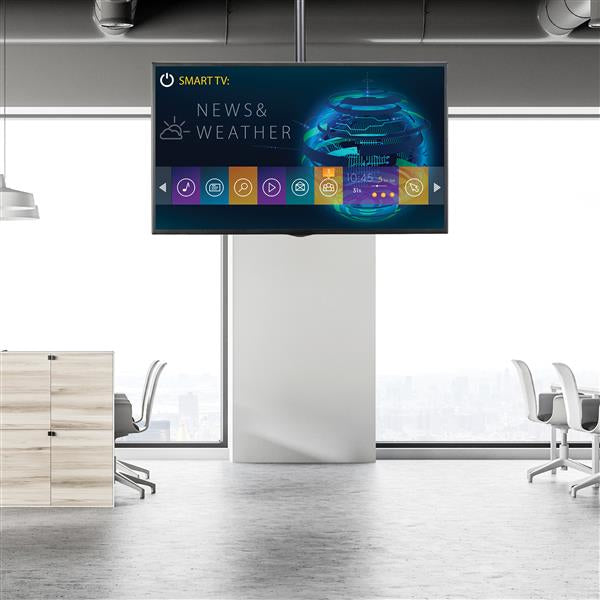 StarTech.com Support TV pour Plafond - Support Universel pour Écran Unique avec Mât Télescopique Réglable - Inclinable/P