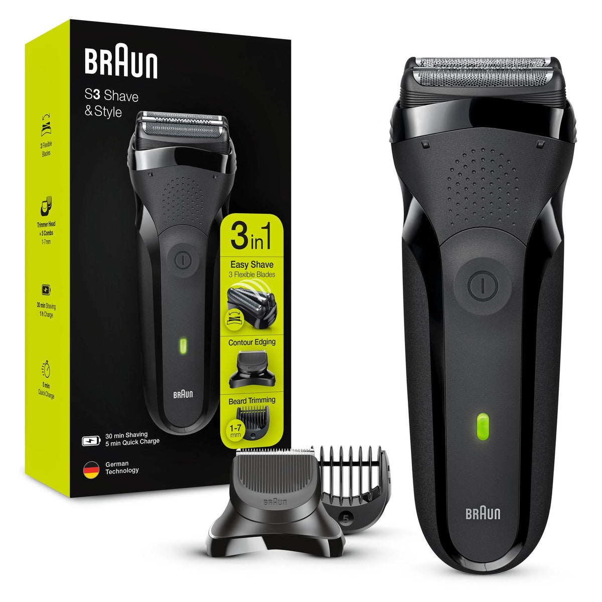 Braun Series 3 81702941 rasoir pour homme Rasoir à grille Tondeuse Noir