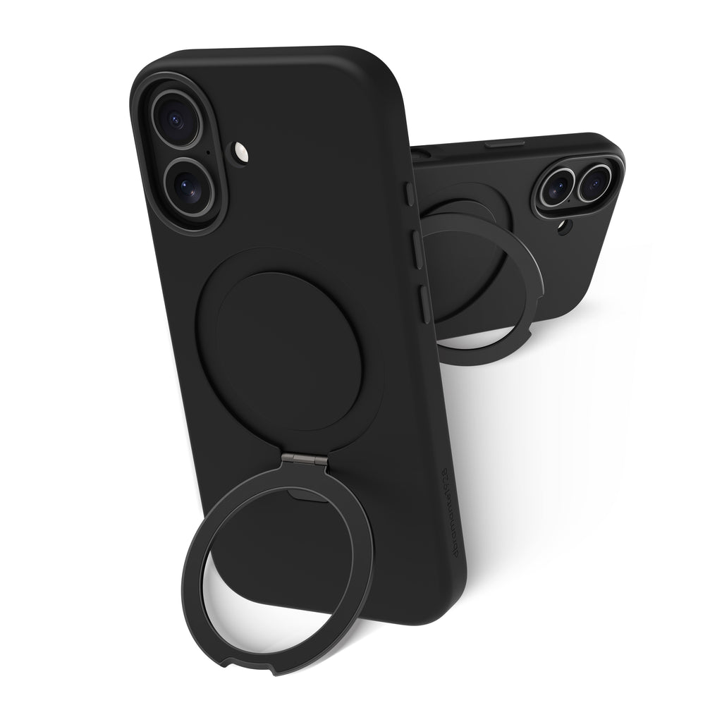 Coque de Protection Roskilde MS Kick ICON pour iPhone 17, Housse avec Support de Bureau, Noir
