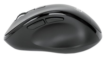 Manhattan Souris Ergonomique Sans Fil, DPI Réglable 800/1200/1600, Récepteur USB-A et USB-C, 6 Boutons, Noire