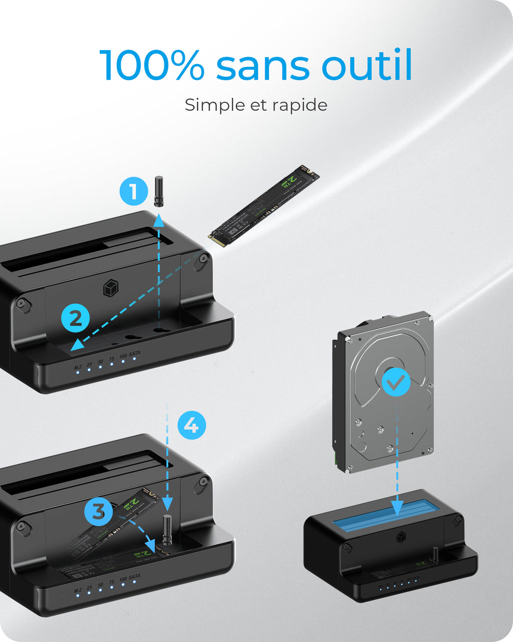 ICY BOX IB-2914MSCL-C31 USB 3.2 Gen 2 (3.1 Gen 2) Type-C Noir