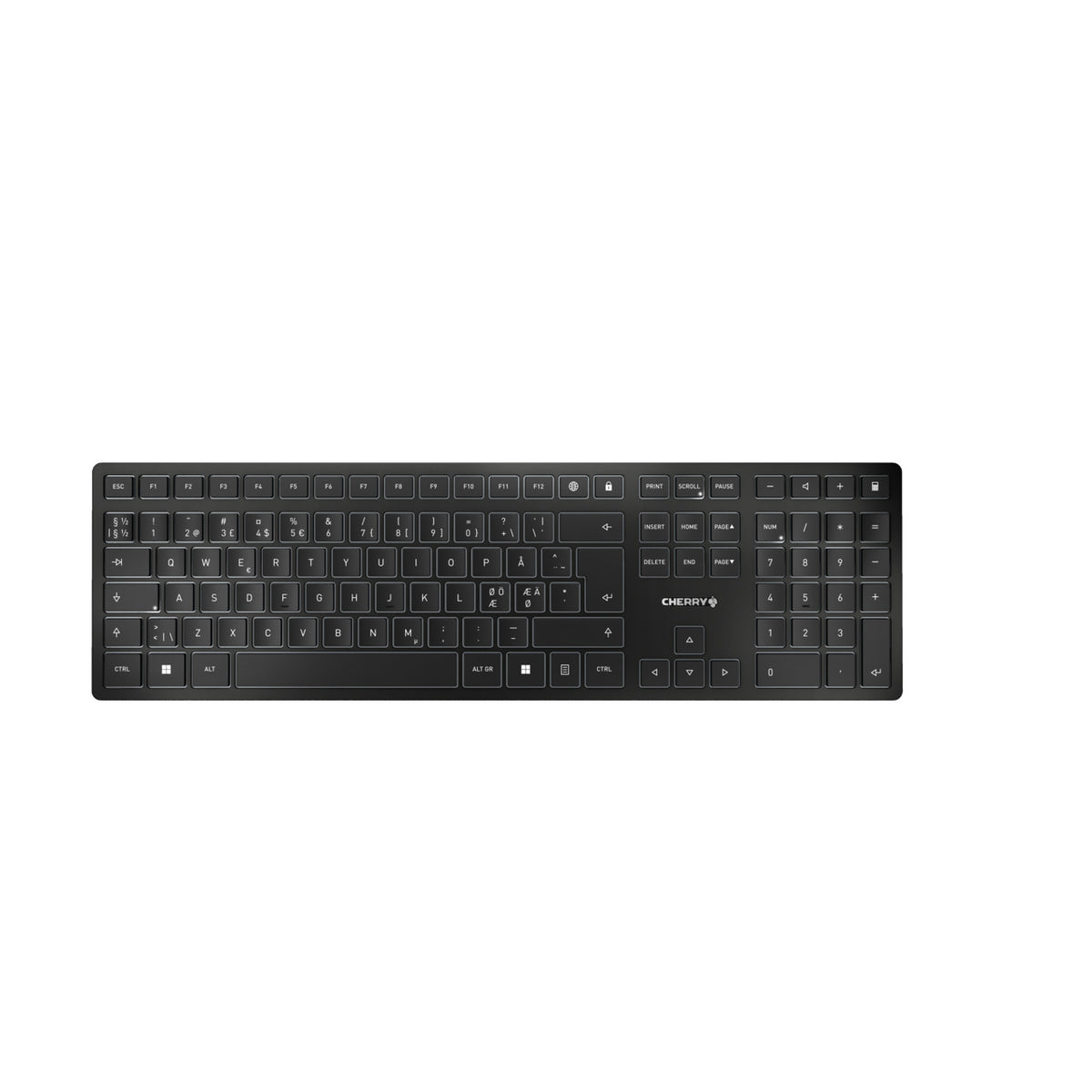 CHERRY KW 9100 SLIM clavier Universel RF sans fil + Bluetooth QWERTY Nordique Noir