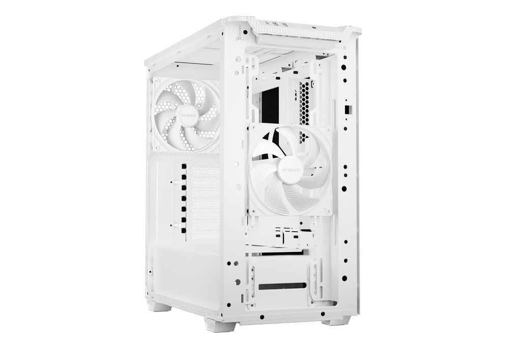 be quiet! Pure Base 501 Blanc | Boîtier PC vitré, Mini ATX / Micro ATX / ATX, 2 ventilateurs Pure Wings 3 140 mm PWM
