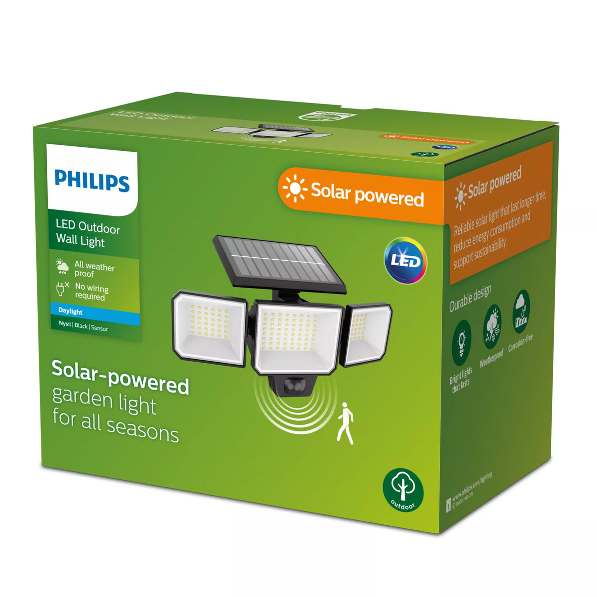 Philips Sécurité Securit Lampe Solaire de Jardin 8,7 W Noir