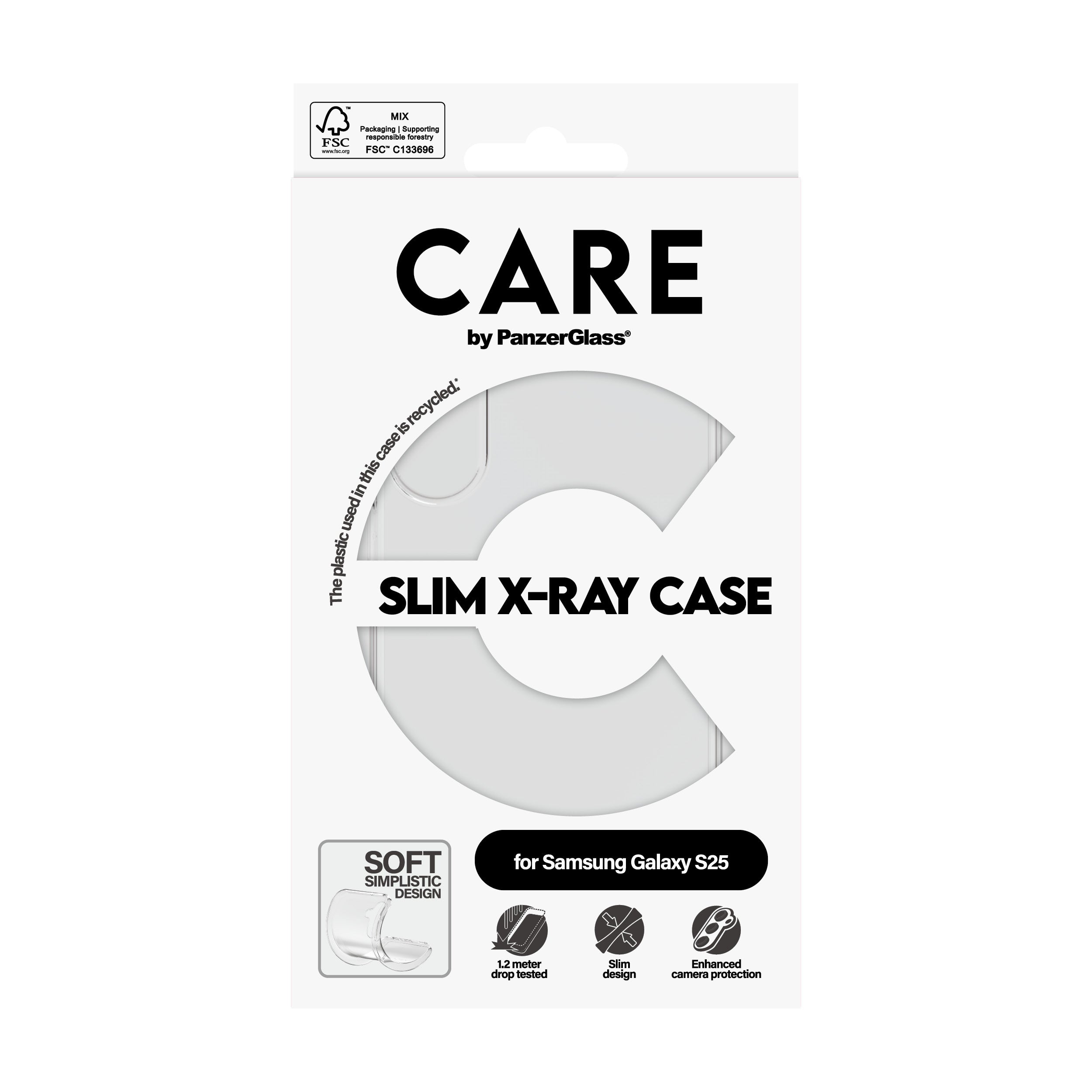 PanzerGlass PanzerGlass CARE™ by ® X-Ray Case Samsung Galaxy S25 coque de protection pour téléphones portables Housse Transparent