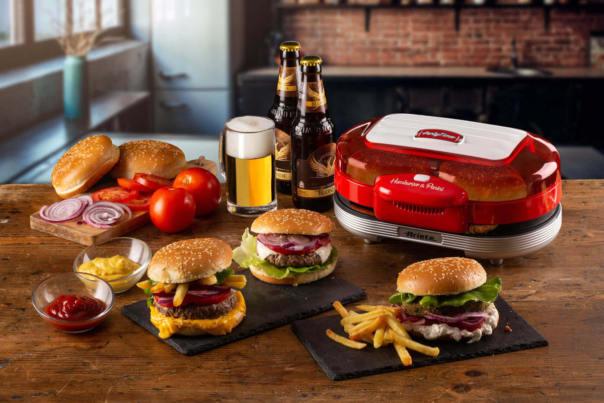 Ariete Party Time 0205 Burgermaskine 1.2kW Rød - vue 4
