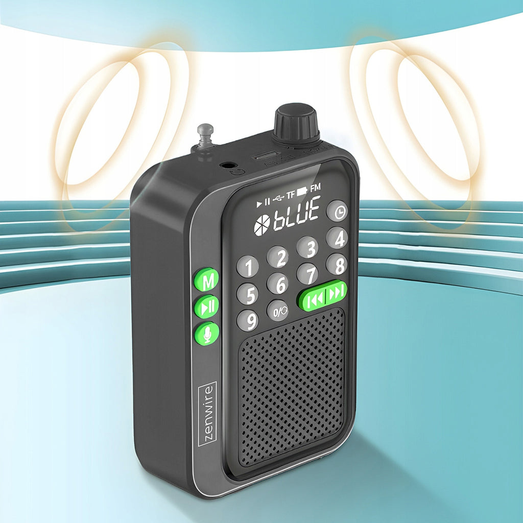 Mini radio FM de poche Bluetooth portable pour le chantier ou la cuisine, fonctionnant sur piles - Zenwire Y1